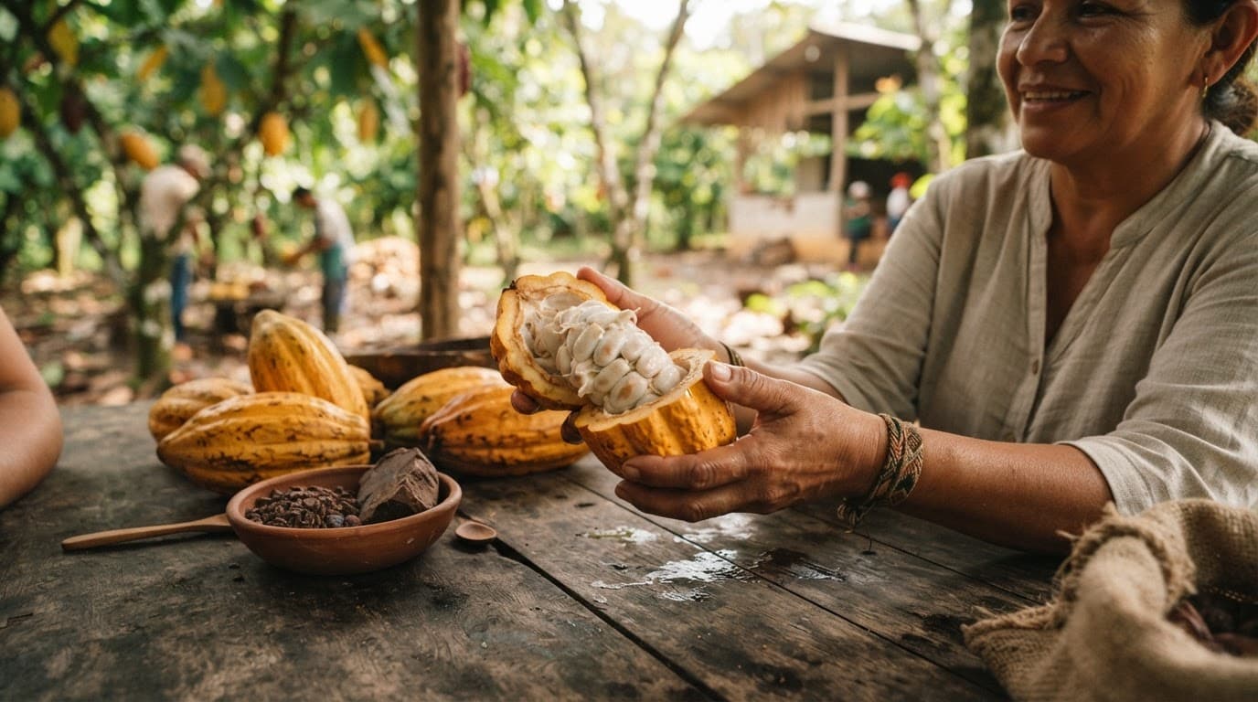 Cacao and artisan chocolate during the Sibaeli Chocolate Tour